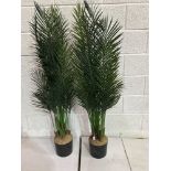 A Pair Of Faux Blooming Artificial Plants 145cm