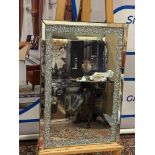 Westmoore Silver Mirror With A Thick Silver Glitter Framing, This Mirror Is A Full Of Glamour. The
