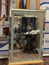 Westmoore Silver Mirror With A Thick Silver Glitter Framing, This Mirror Is A Full Of Glamour. The