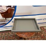 8 x Maxim World Grey Leather Serving Or Butler Tray With Silver Handles 46 x 30cm