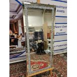 Westmoore Silver Mirror With A Thick Silver Glitter Framing, This Mirror Is A Full Of Glamour. The