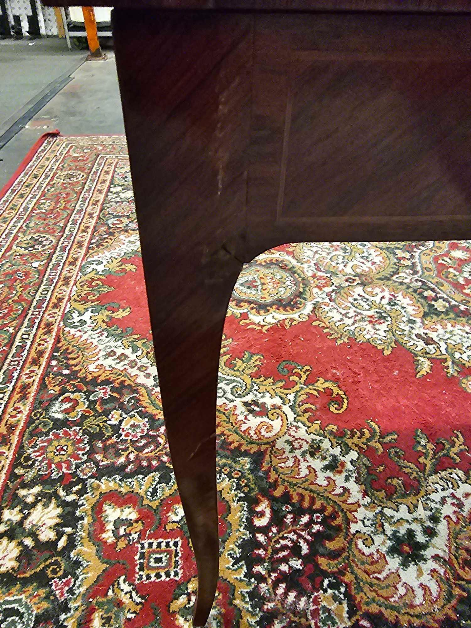 A George III Style Mahogany Serpentine Shape Top Card Table Mounted On Tapering Legs 85 x 43 x - Image 6 of 6