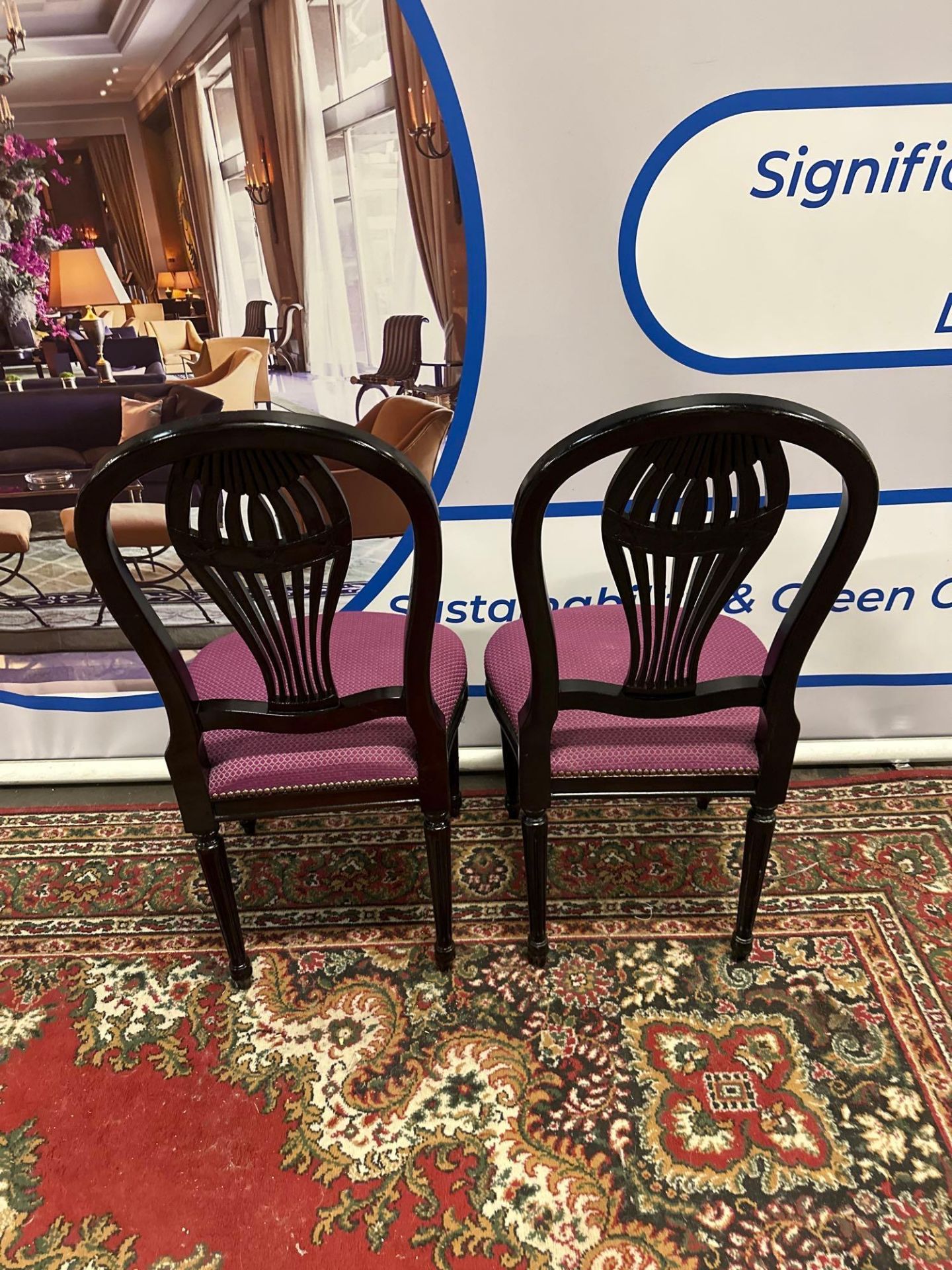 A Pair Of 20th Century Style French Louis XVI Motgolfier Hot Air Balloon Back Side Chairs This - Image 4 of 5