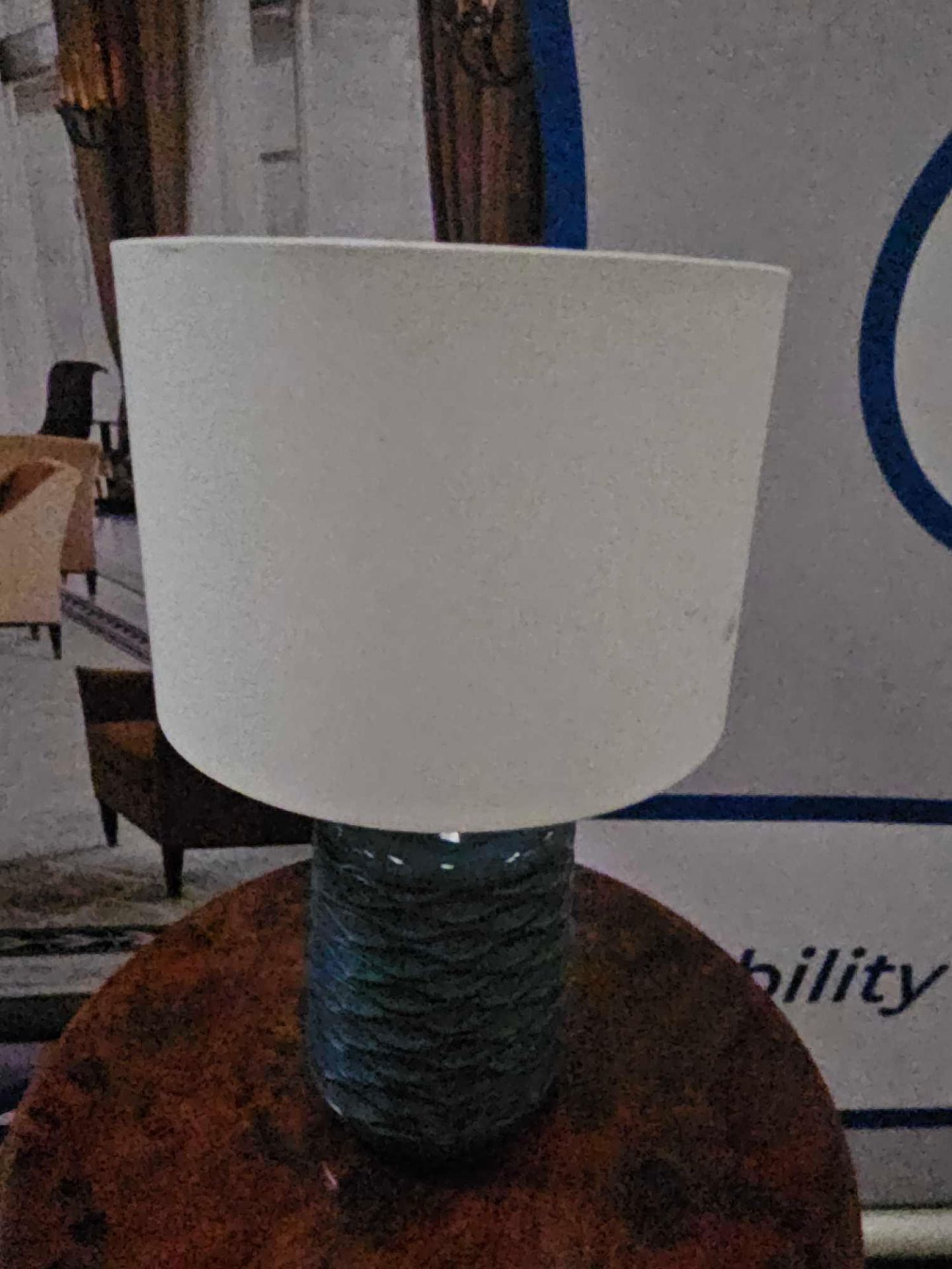 Annie Ceramic Table Lamp Blue With A Ceramic Base And Fabric Lampshade, This Table Lamp Offers A - Image 3 of 3