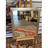 A Silver Painted Framed Bevelled Accent Mirror 88 x 100cm