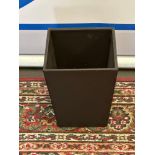 Brown Leather Paper Waste Bin 24 x 24 x 30cm