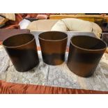 3 x Leather Waste Paper Bins