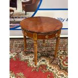 Circular Side Table With Carved Detailing To Apron Raised On Barley Twist Legs 60 x 56cm