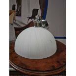 Glass Dome Pendant Light Frosted Opaque Modern Ceiling Lamp Shade Vintage Chrome Lamp Holder M0214