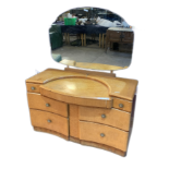 Birds Eye Maple Art Deco Dressing Table With Mirror Crafted From The Finest Birds Eye Maple, This