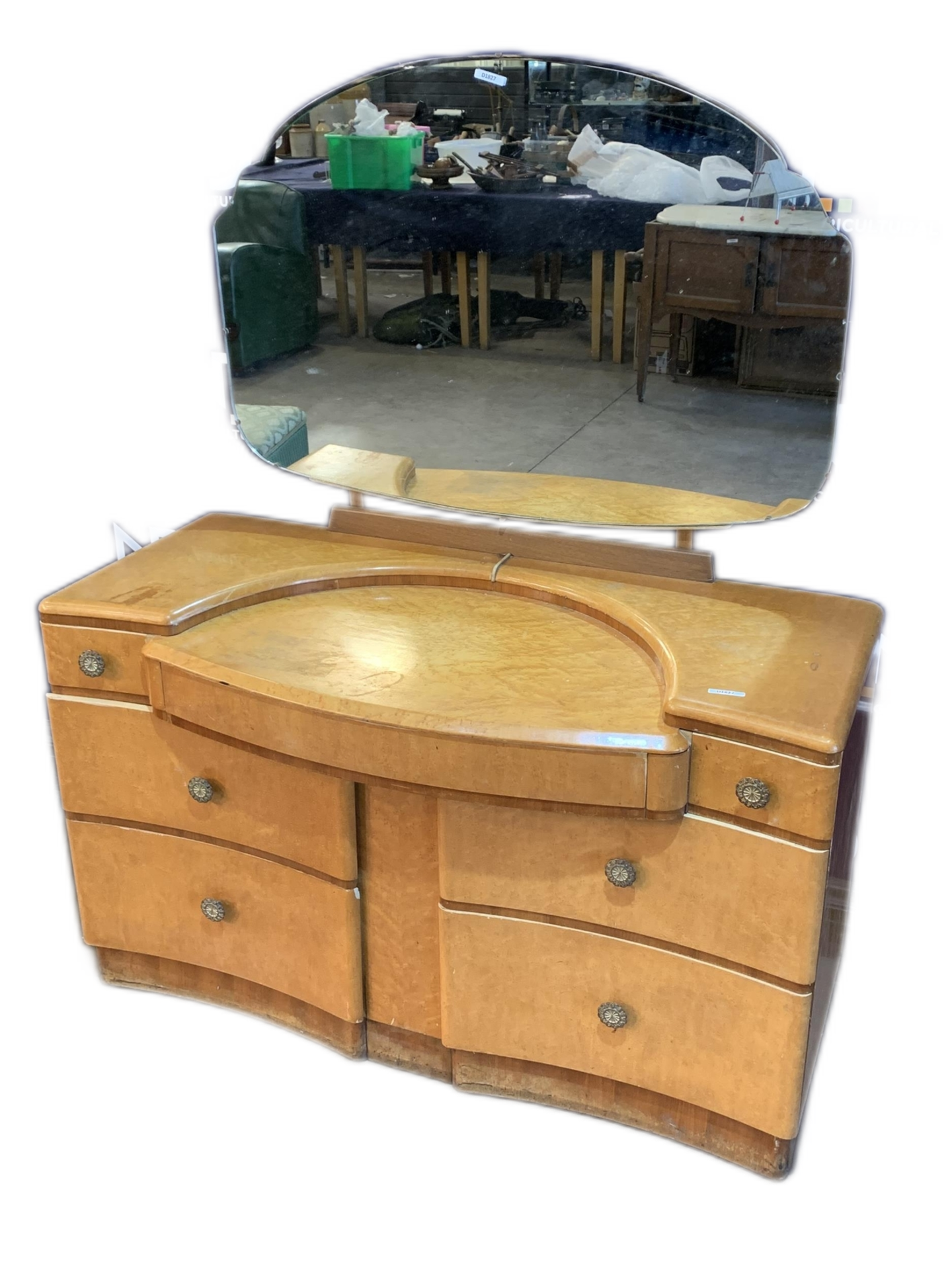 Birds Eye Maple Art Deco Dressing Table With Mirror Crafted From The Finest Birds Eye Maple, This
