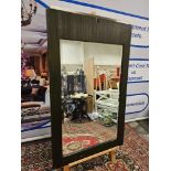 Brown Wooden Frame Satin Top Mirror 84 x 139cm Slightly Scratched (Sr32)