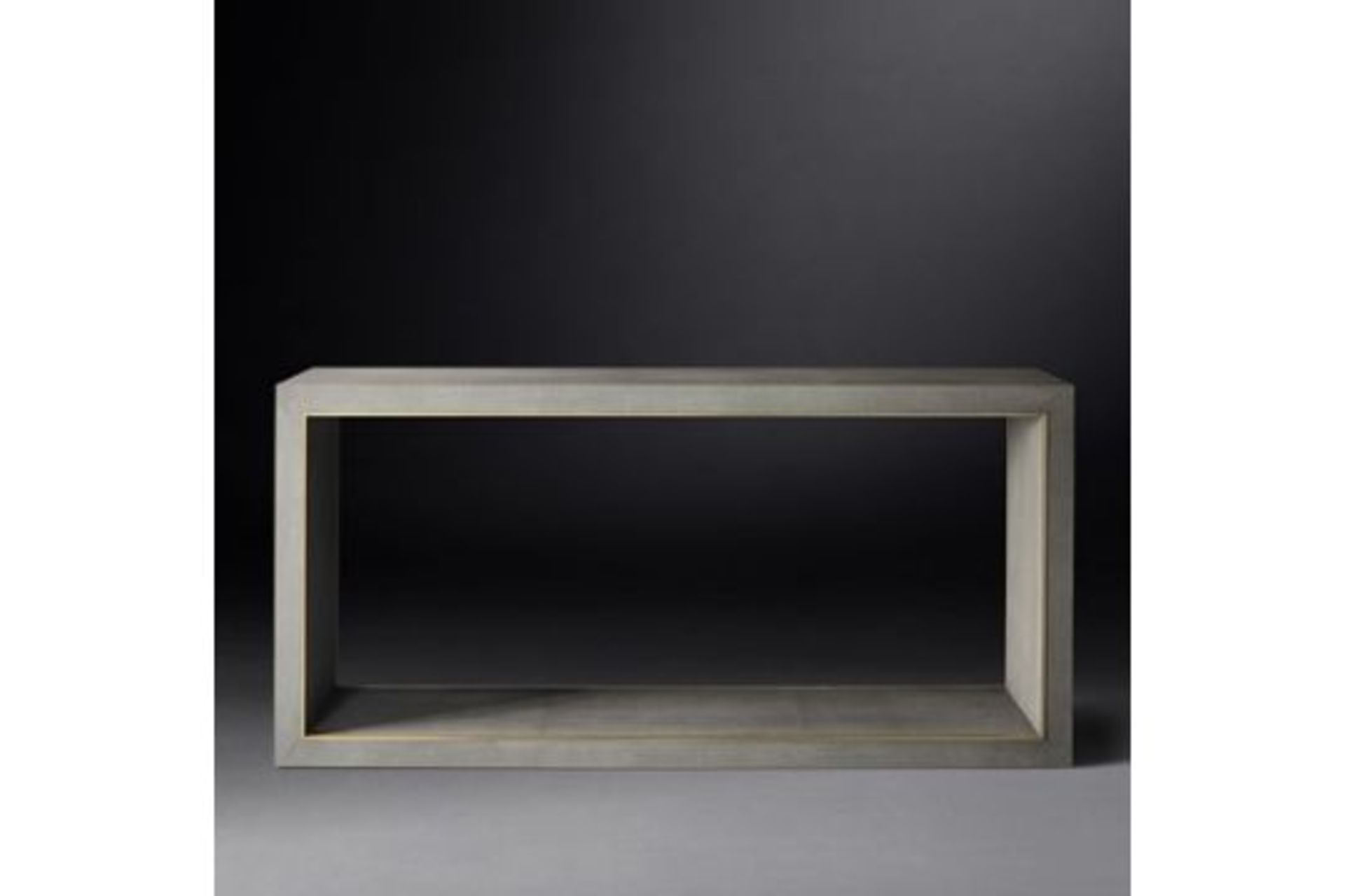 Cela Grey 67 Shagreen Console Table Crafted Of Shagreen Embossed Leather With The Texture Pattern