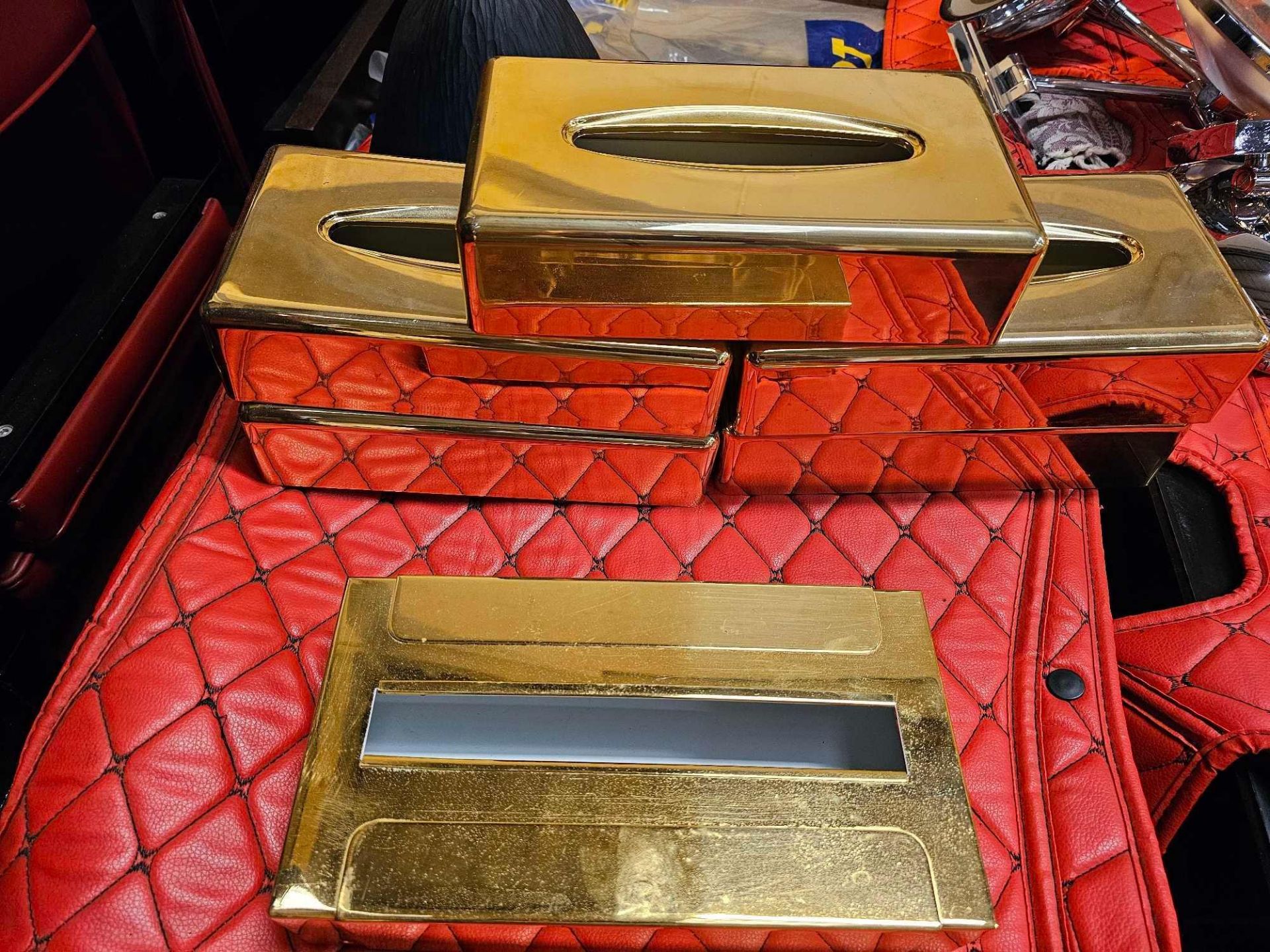 6 x Fdit Gold Stainless Steel Tissue Box, Decorative Metal Tissue Holder Cover Napkin Dispenser