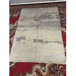 Abstract Pattern 100% Wool Area Rug Silver/Grey Rug 120 x 180cm