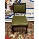 Green Leather Side Chair A Green Leather Upholstered Side Chair On Polished Sold Wood Frame 48 x