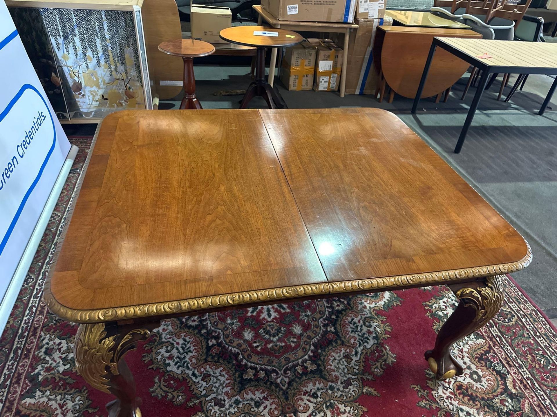 A Mahogany and Parcel-Gilt Dining Table In George II Style An Opulent Design Inspired By Mid-18th - Image 3 of 8