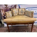 A Bay Window Seat Pad Gold Floral Seat With Scatter Cushions 140 x 70cm
