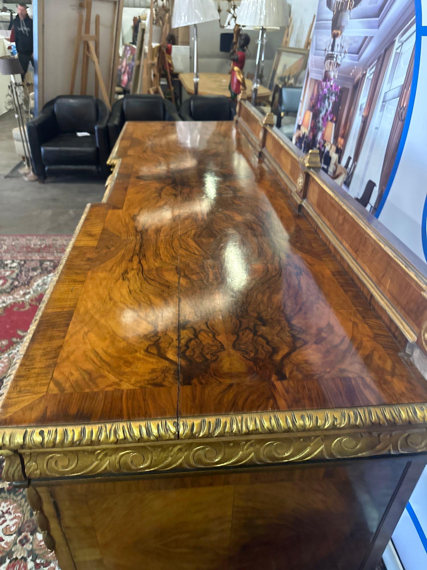 A Walnut And Parcel-Gilt Sideboard, Continental Possibly Italian The Top With A Panelled Back Rail - Image 16 of 17