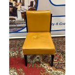 A Contemporary Bespoke Made Mustard Leather Side Chair On Ebony Frame 52 x 58 x 88cm