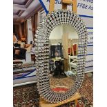 Sharrington Oval Mirror Clear Jewels And A Large Central Mirror Ensure This Gallery Home Piece Is