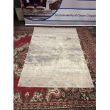 Abstract Pattern 100% Wool Area Rug Silver/Grey Rug 149 x 209cm