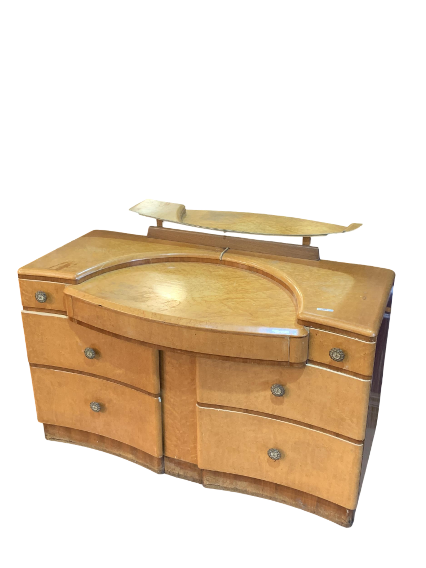 Birds Eye Maple Art Deco Dressing Table With Mirror Crafted From The Finest Birds Eye Maple, This - Image 2 of 4