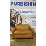 Barbican Medium 2 Seater Leather Sofa A Distinctive Curved Silhouette And Stitched Back Detail For A
