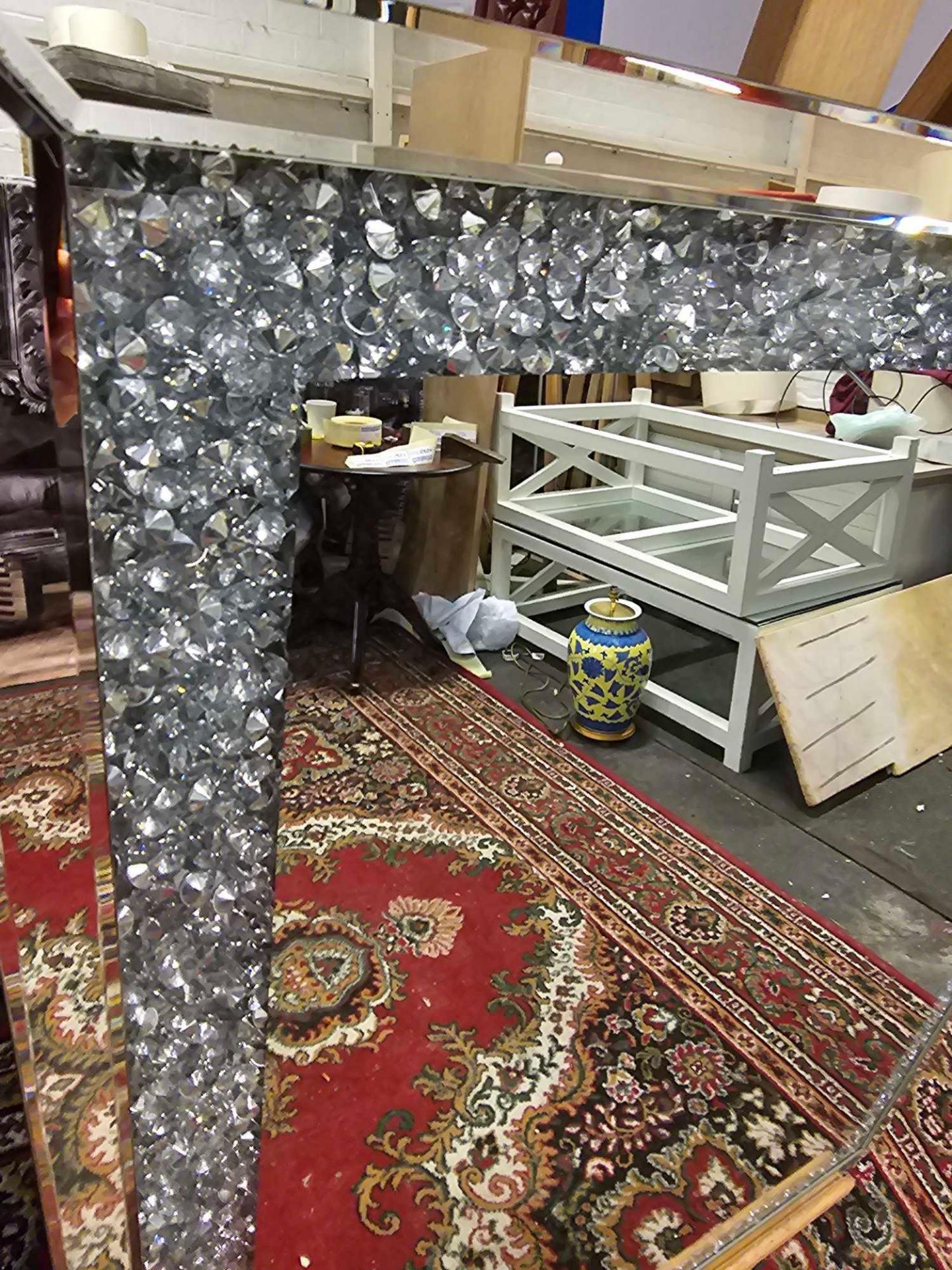 Westmoore Silver Mirror With A Thick Silver Glitter Framing, This Mirror Is A Full Of Glamour. The - Bild 3 aus 3