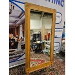 A Rustic Light Oak Wooden Framed Accent Mirror 80 x 150cm (Sr40)