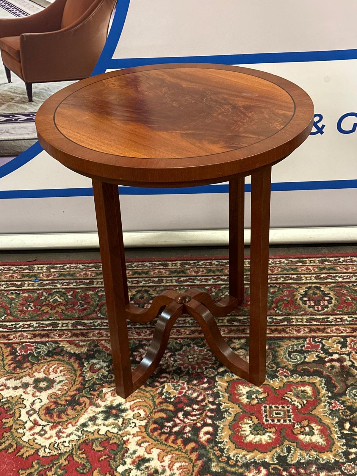 A Rosewood Art Deco Occasional Table Bespoke For The Mandarin Oriental Hotel London 60 x 58cm
