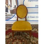 Louis XVI Style Framed And Upholstered In Gold Velvet Salon Chair 68 x 68 x 105cm