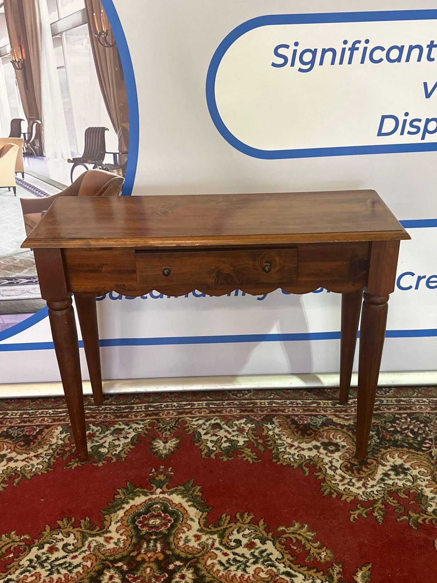 Scalloped Apron Single Drawer Console Table, Originally Made By The Pier. Perfect For A Smaller