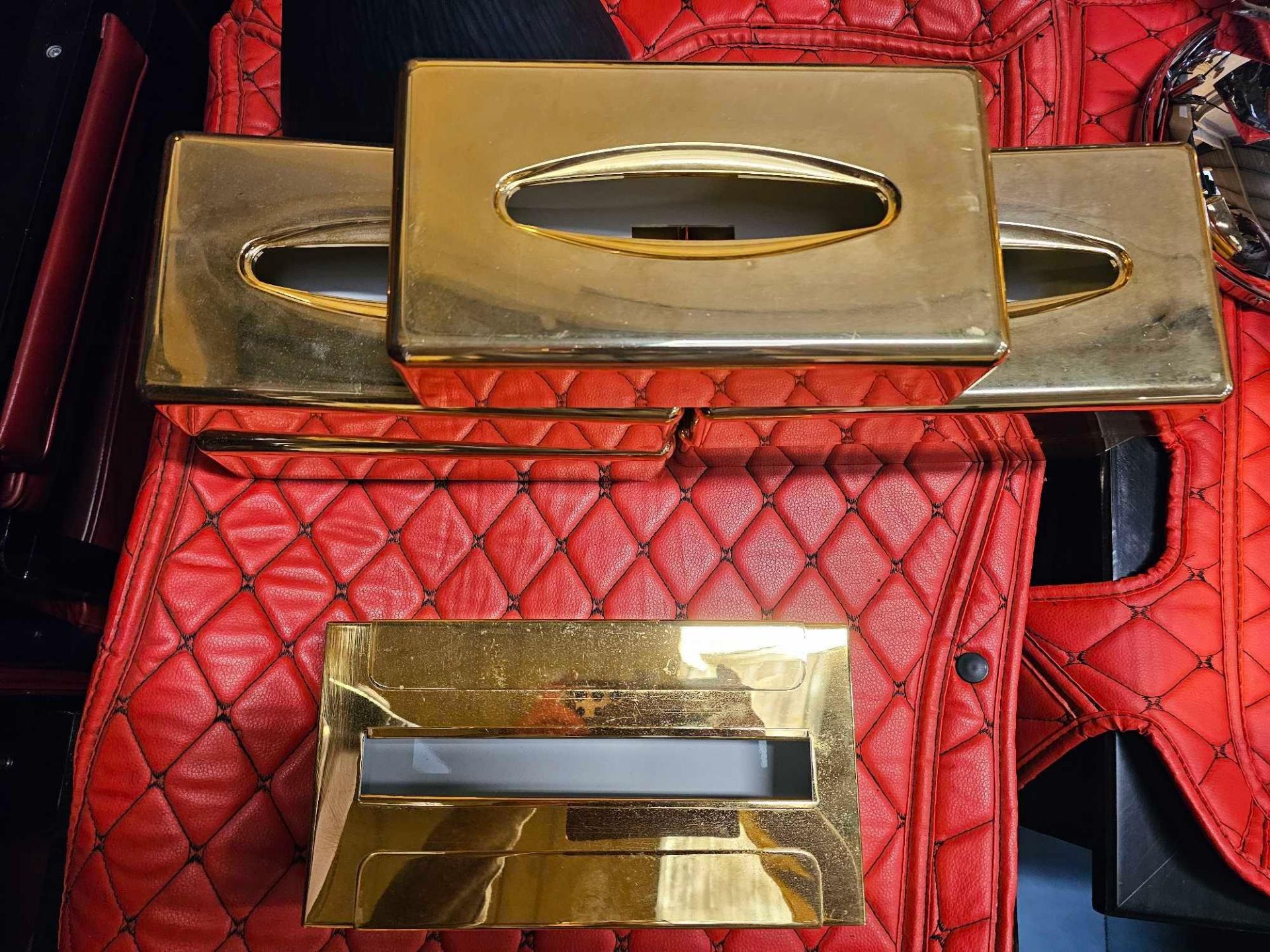 6 x Fdit Gold Stainless Steel Tissue Box, Decorative Metal Tissue Holder Cover Napkin Dispenser - Bild 2 aus 2