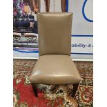 A Leather Upholstered Tall Back Side Chair With Stud Pin Detail 47 x 67 x 100cm