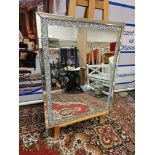 Westmoore Silver Mirror With A Thick Silver Glitter Framing, This Mirror Is A Full Of Glamour. The