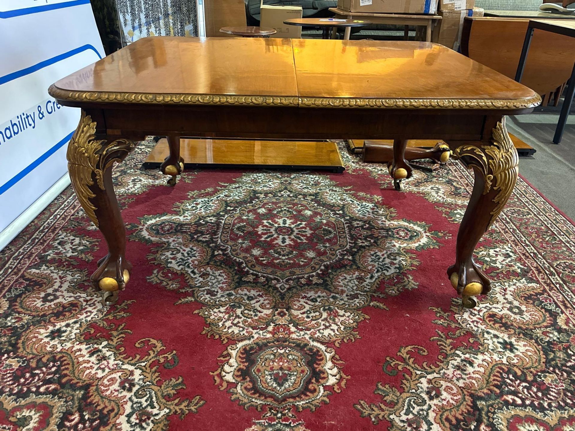 A Mahogany and Parcel-Gilt Dining Table In George II Style An Opulent Design Inspired By Mid-18th - Image 2 of 8