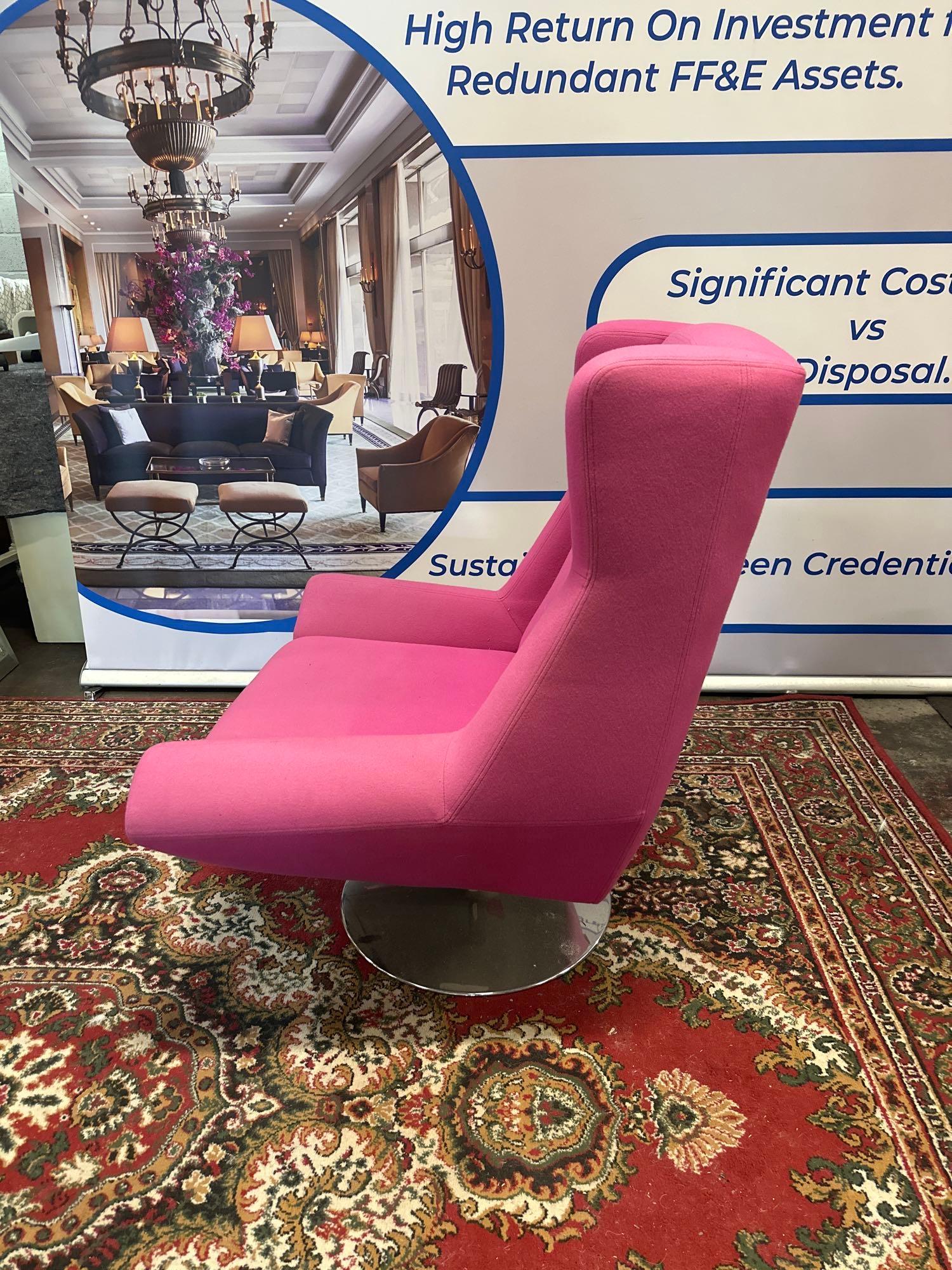 Sits Furniture: Vibrant Upholstered Swivel Armchair On Chrome Base Sits Are A Leading European - Image 2 of 4