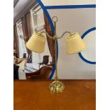Chelsom Lighting Brass Twin Arm Desk Lamp With Cream Shade 63cmmodel ZZ11041DL Made In UK C4 FY4