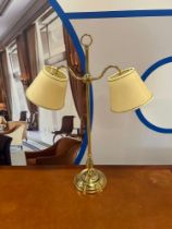 Chelsom Lighting Brass Twin Arm Desk Lamp With Cream Shade 63cmmodel ZZ11041DL Made In UK C4 FY4