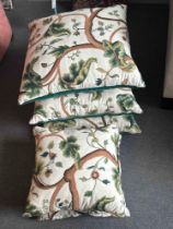 A Set Of 5 x Scatter Cushions Chelsea Textiles Embroidered Vine Collection 3 @ 50 x 50cm And 2 x