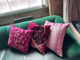 3 x Scatter Cushions Embossed Fuschias 40 x 40cm