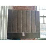 Vertically Panelled Headboard, Majestically Upholstered In Wemyss Ashton Silver Green. This