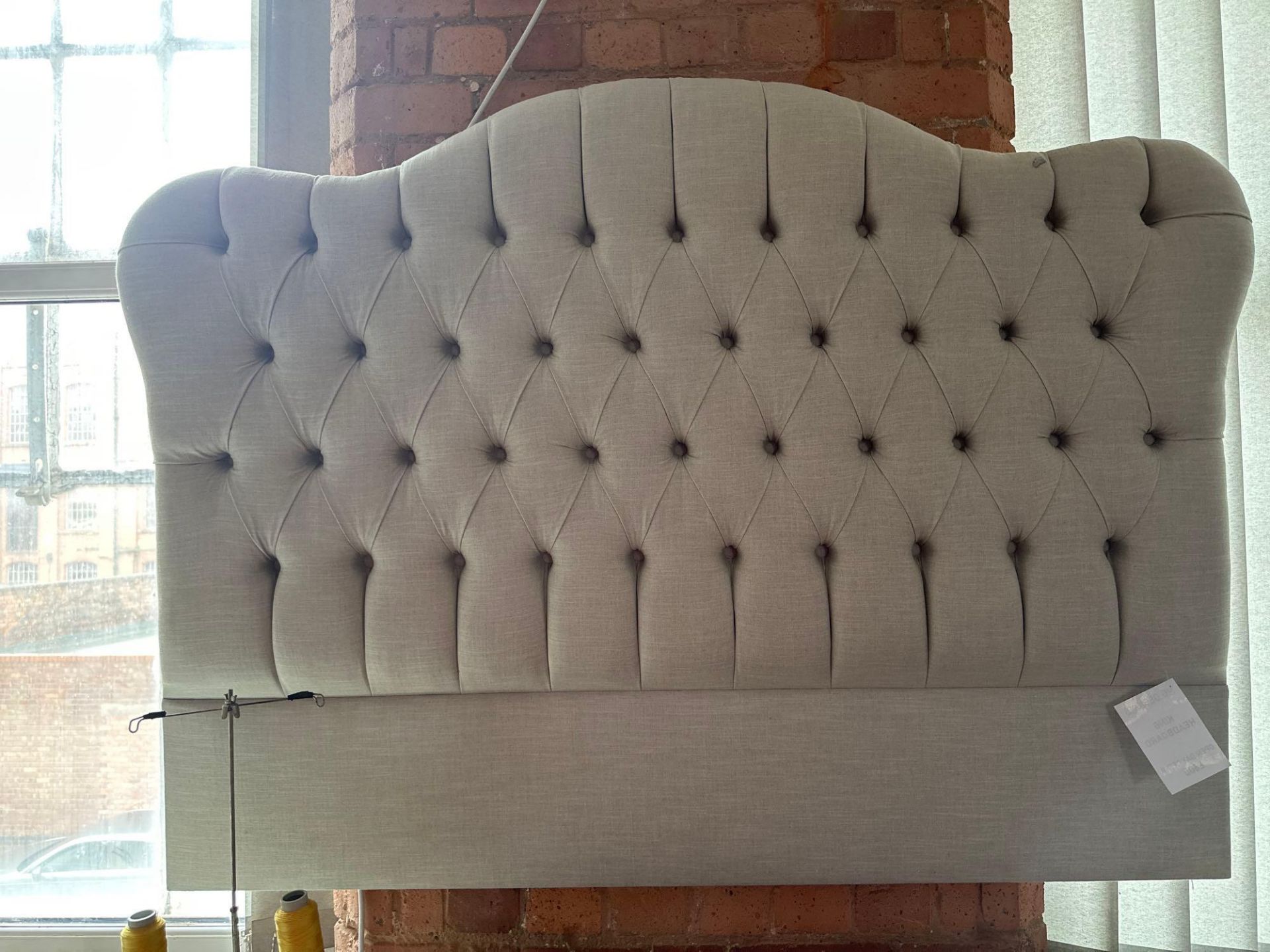 Headboard, Upholstered In The Finest Lindow Linen Fabric By Clarke & Clarke. This Masterfully