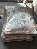 A Set Of 4 x Scatter Cushions Clarke And Clarke Avium Avium Is A Lovely Floral Fabric From