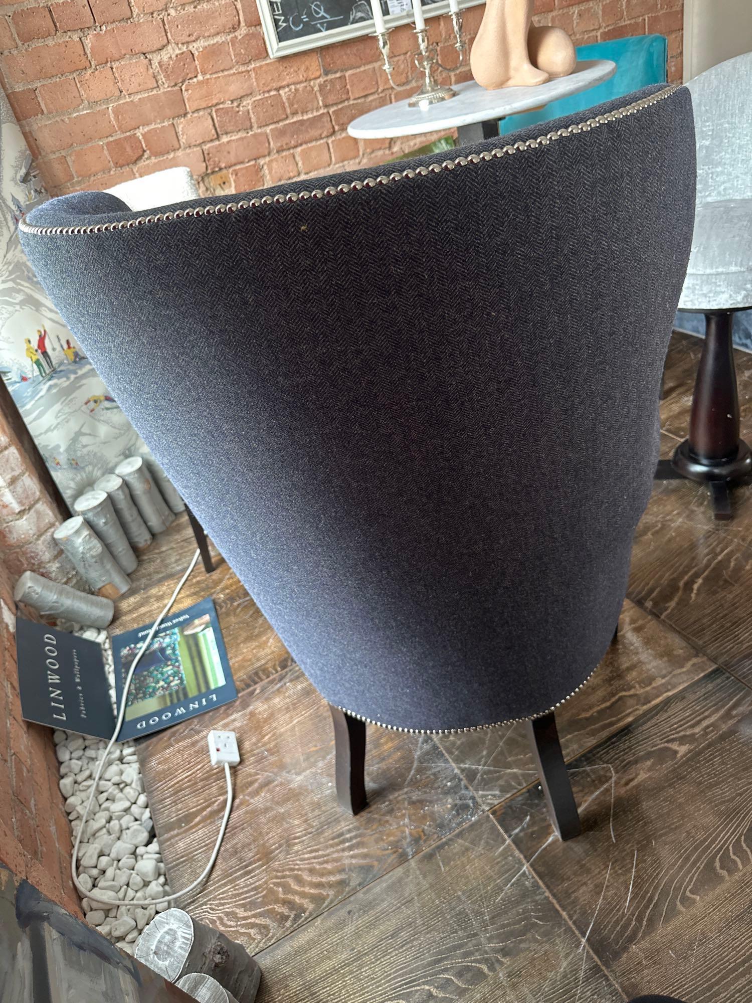 Barrel High Curved Back Wing Chair The Barrel High Curved Back Wing Chair Boasts A Distinctive - Image 5 of 5