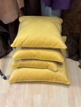 4 x Large Luxury Piped Scatter Cushions In Harvest Gold 2 x 55 x 55cm And 2 x 42 x 40cm