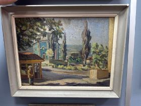 Original Oil On Canvas Landscape Signed Indistinct Dated 1960 Framed 51 x 40cm