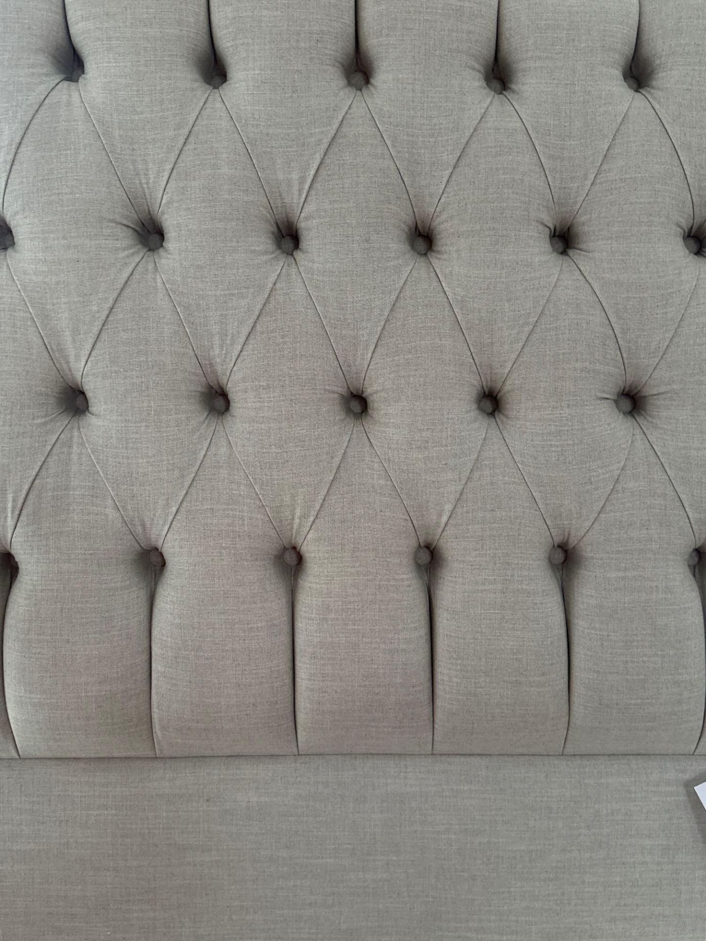 Headboard, Upholstered In The Finest Lindow Linen Fabric By Clarke & Clarke. This Masterfully - Image 2 of 2