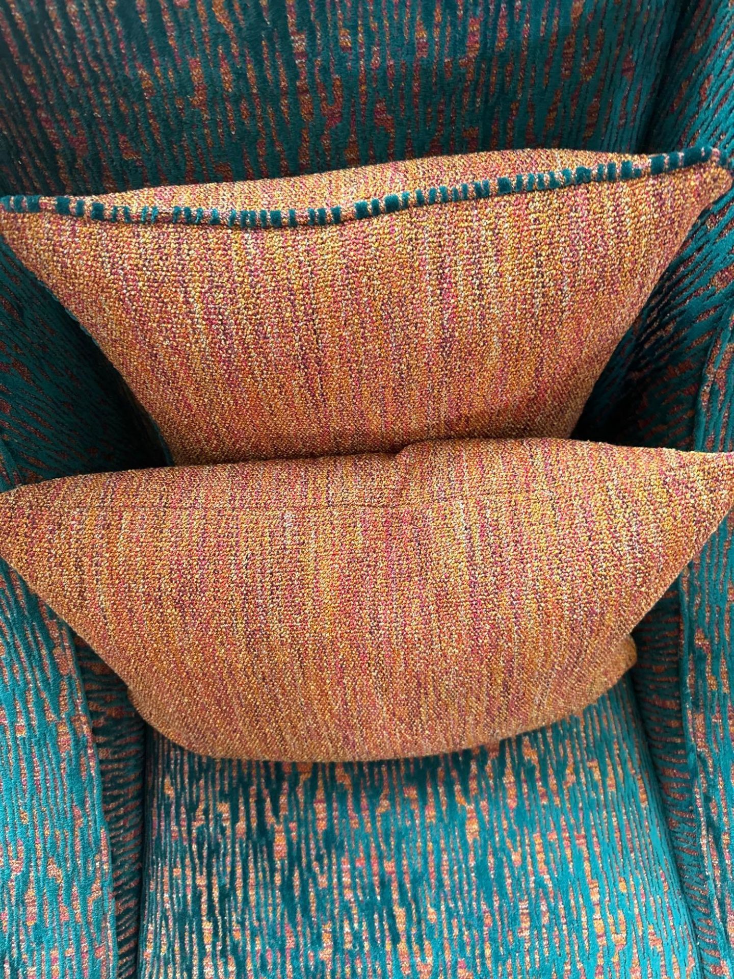 2 x Scatter Cushions In Prestige Fabric Fire â€“ A Tweed Style Fabric In Multi Tonal Shades 1 x 54 x - Image 2 of 2
